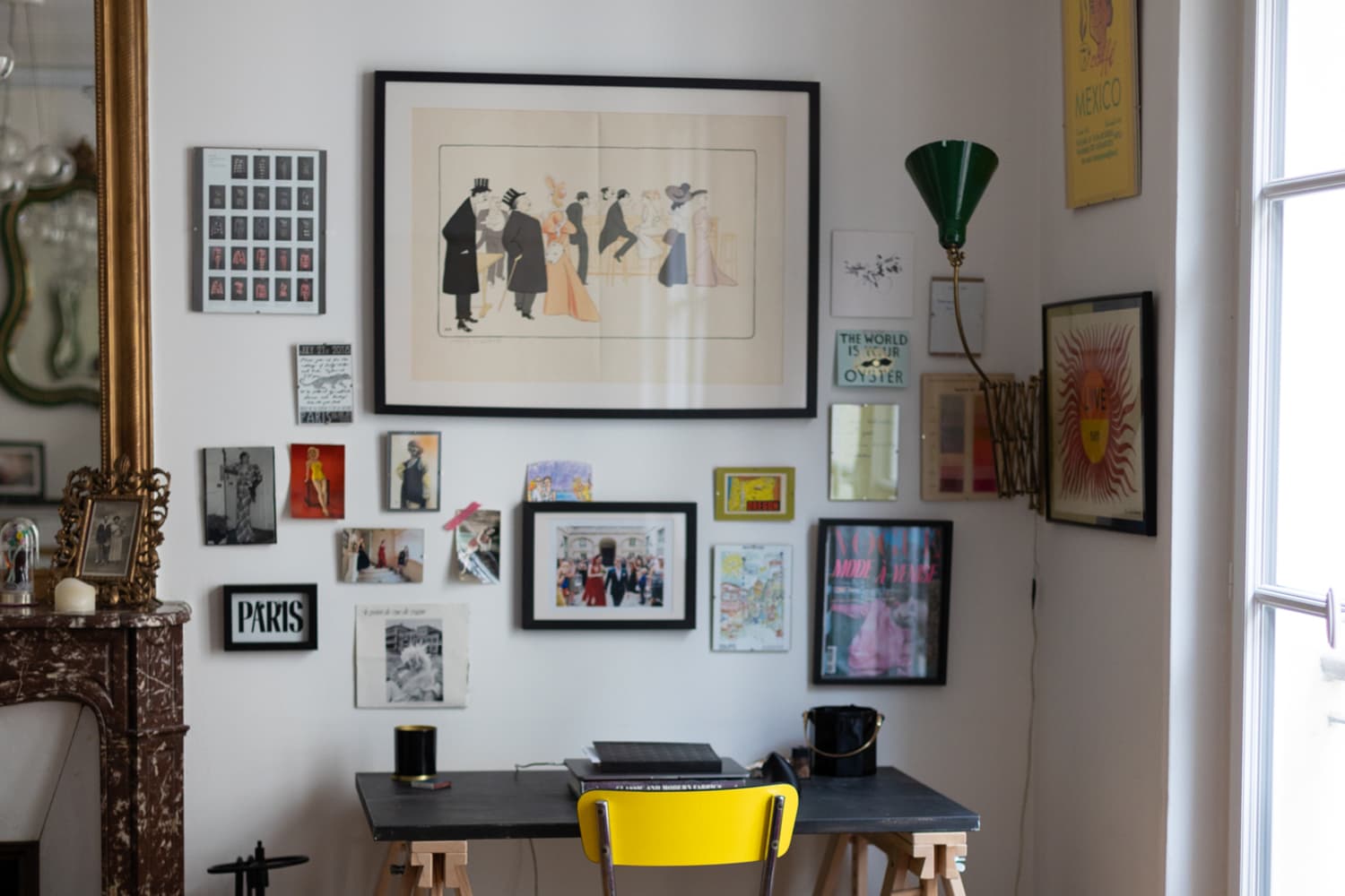 Small Paris Apartment Full of Charm, Vintage Pieces, and Funky Art